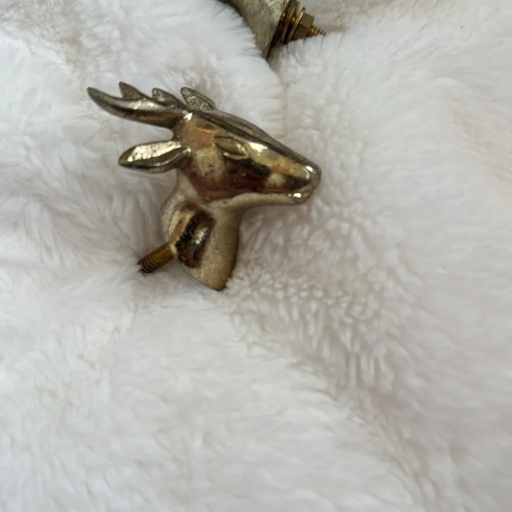 Set of Four Gold Deer Head Knobs